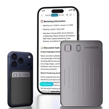 WaveNote AI Voice Recorder, Transcribe  Summarize 42 Hours Black