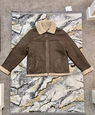 Vince Authentic Reversible Men's Shearling Coat Jacket Size L $1,695 Beige