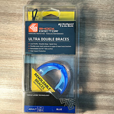 Shock Doctor Ultra Double Braces Mouthguard, Adult Unisex, Blue, 12+ Adult