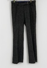 Elie Tahari Pants Size 4 Wool Blend Silk Lined Pockets Full Length Flare Tweed