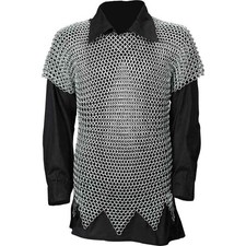 Medieval Chainmial Shirt Aluminum Butted Ring Zig-Zag Design Half Sleeve Hauberk