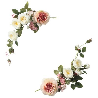 2Pcs Artificial Peony Flower Swag 16in Decorative Swag with Eucalyptus Leaves...