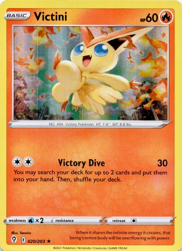Victini 020/203 Holo Rare Evolving Skies Pokemon Near Mint