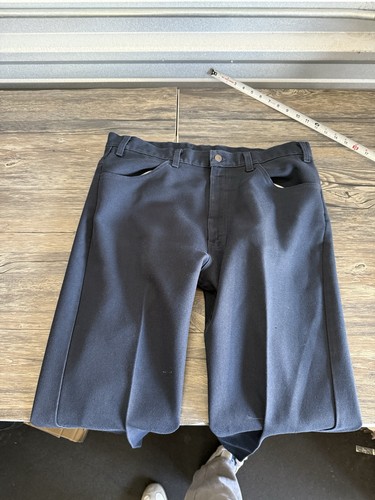 Levi's, Vintage 1980s Levi's Action Slacks Navy Blue Polyester Pants MADE IN USA 34x28