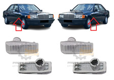 Neu F&uuml;r Mercedes W201 1982-1993 Front Kotfl&uuml;gel Blinker Wei&szlig; Repeater Paar Set