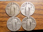 STANDING LBERTY QUARTERS LOT OF 1 $ FACE 90% SILVER NICE BETTER GRADES