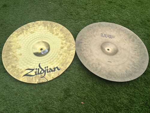 ZILDJIAN 16'' Crash Cymbal + UFIP 16'' Thin Crash **Cracked** - Picture 9 of 11