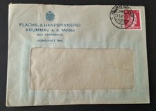GS DR Umschlag mit Firmenaufdruck  Flachs-& Hanfspinnerei Krummau