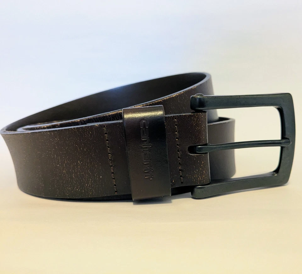 CARHARTT Yunque Marrón Pulido Cuero Genuino Caja Hebilla Cinturón Para Hombres 44 2XL como está Foto 2 de 4