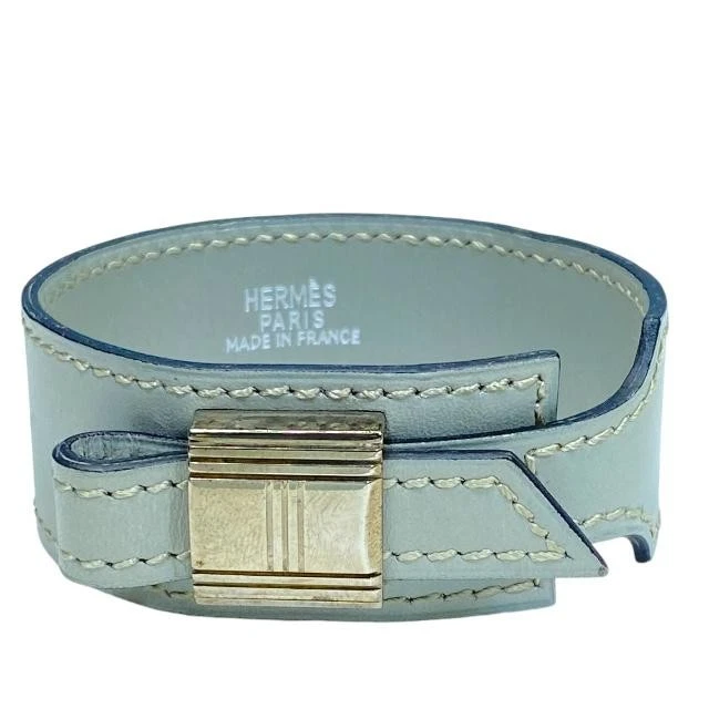 HERMÈS 3. Hermes Artemide Braccialetto Accessori Motivo Cadena Pelle Metallo Grigio D