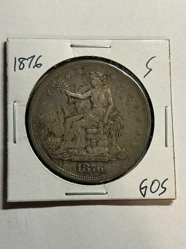 1876-S TRADE DOLLAR VF/XF SCARCE TYPE COIN