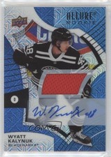 2021-22 Upper Deck Allure Rookies Blue Line Jersey 19/75 Wyatt Kalynuk Auto 01mr