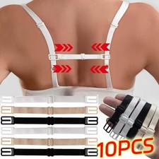 3pc Bra Strap Holder Nonslip Elastic Adjustable Band Strap Racer Back Clip Women