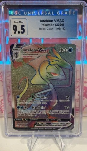 2020 POKEMON REBEL CLASH INTELEON VMAX 195/192 SECRET RARE CGC 9.5 GEM MINT