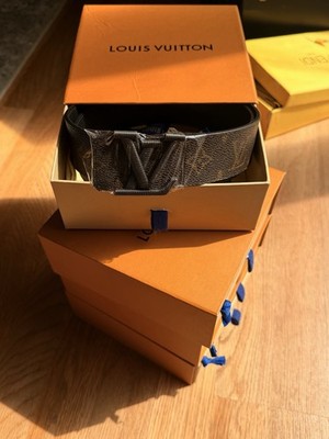 Louis Vuitton Monogram LV Buckle Men s Dress Belt Brown/Black 40mm Size 100