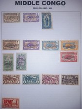 Middle Congo & AEF Overprints Used Collection Page incl Pictorials & 50c Values