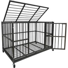 54/48/42/38 Inch Heavy Duty Dog Crate Cage with Wheels
