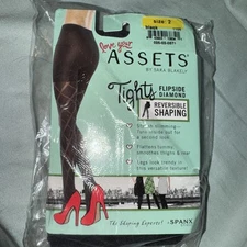 Tights Love Your Assets Flipside Diamond Reversible Shaping Size 2 Black