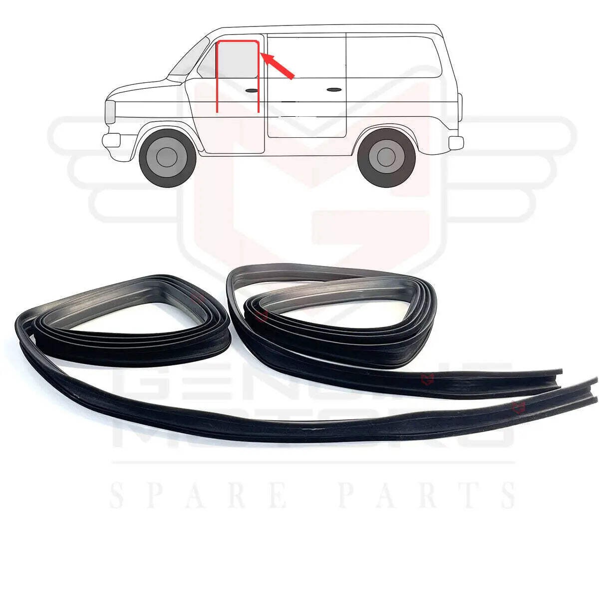 Front Door Window Channel Run Seal Fits Ford Transit MK2 (1977-1986) (2 Pieces)