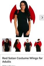 Red Satan Wings for Adults from Halloween Costumes.com Brand New With Tags