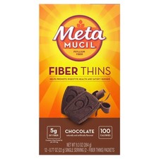 Metamucil Fiber Supplement Chewable Thins Chocolate 12 Count Powder Food Snack