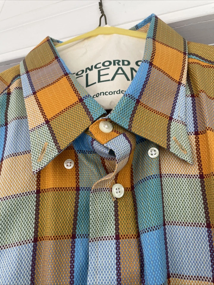 Burberry Men’s Orange and Blue Button Down Size XL 100% Cotton - Image 2 of 4