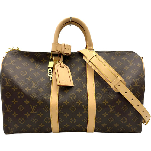 LOUIS VUITTON Keepall Bandoulière 45 Brown Monogram Bag M41418 #OKB2158