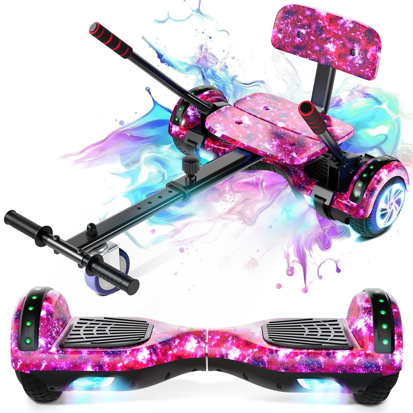 Hoverboard & Hover Go Kart Electric Self-Balancing Light-Up Bluetooth e-Scooter