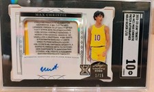 2023 Leaf Trinity-Max Christie Game Worn 1/15 SGC 10 Laundry Tag RPA. PA-MC-1