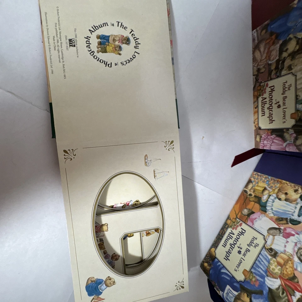Juego de álbum de fotos de The Teddy Bear Lover púrpura verde rojo conjunto de 3 libros en caja Foto 3 de 4