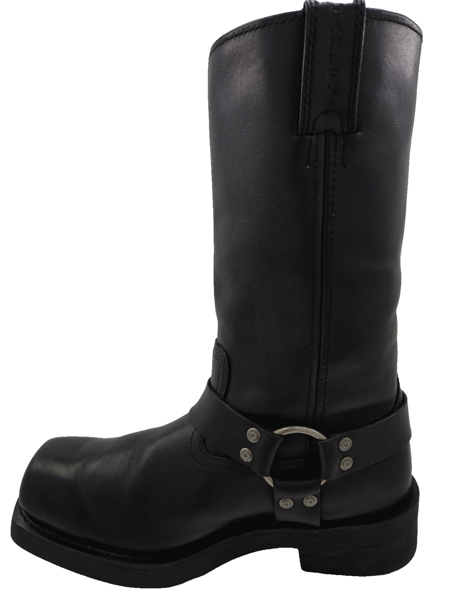 マチャケ Milwaukee Leather Men's Classic Black Leather 11-Inch Square