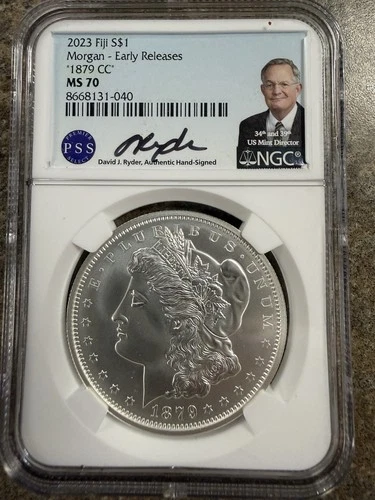 2023 Fiji  1879 CC 1 Oz Morgan Silver Dollar Early Release NGC MS70