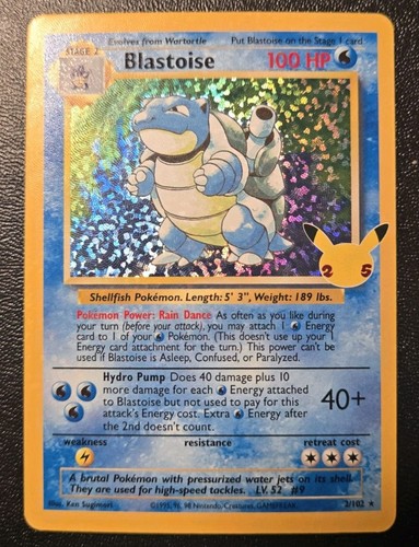 Blastoise 2/102 Celebrations: Classic Collection Holo POKEMON TCG
