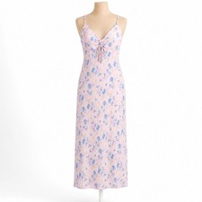 Floral Fairy Babydoll Maxi Slip Dress Size S Pink Romantic Coquette Y2K Stretch