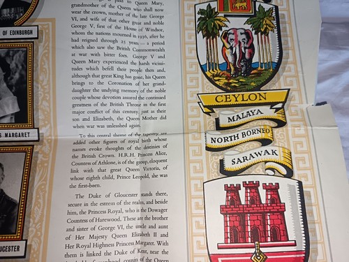 1953 Double-Sided Queen Elizabeth II Coronation Route Map And Family Tree Poster - Picture 14 of 18