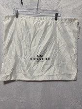 Coach Large White Sateen Dust Bag 19x23 Drawstring Storage Travel Purse