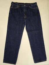Levi's 550 Relaxed Fit Straight Dark Blue Denim Jeans Rugged Mens Sz 40 x 32