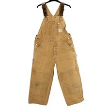 Vtg Carhartt Men's 36x25 Bib Overalls Double Knee Work Heavy Cotton Union USA