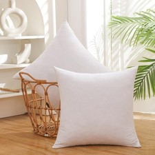 24x24 Inch Gold Goose Down and Feather Throw Pillow Inserts-2 Packs,White,Sup...