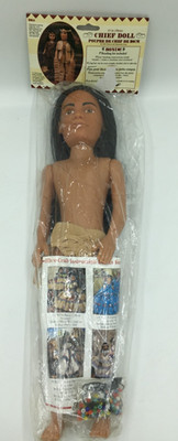 Fibre Craft Indian Chief Doll Figure,New In Pk,W/ Beading Kit For Jewelry