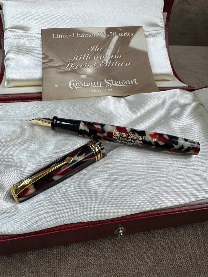 Pluma Conway Stewart "Millenium" Serie 58 Edición Especial Casein Foun'tn Sin Entintar Foto 4 de 4