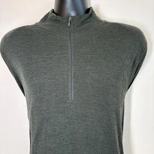 Smartwool Mens Quarter Zip Long Sleeve Pullover Shirt Top Large Merino Wool