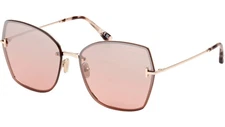 TOM FORD TF1107 28U ROSE GOLD BORDEAUX MIRROR AUTHENTIC SUNGLASSES