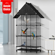 160cm Metal Bird Cage with Slide-Out Tray for Cockatiels Lovebirds Budgies