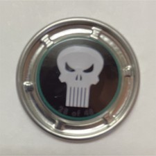 HibSims Punisher Skull Magnetic Golf Ball Marker Metal Silver Black White
