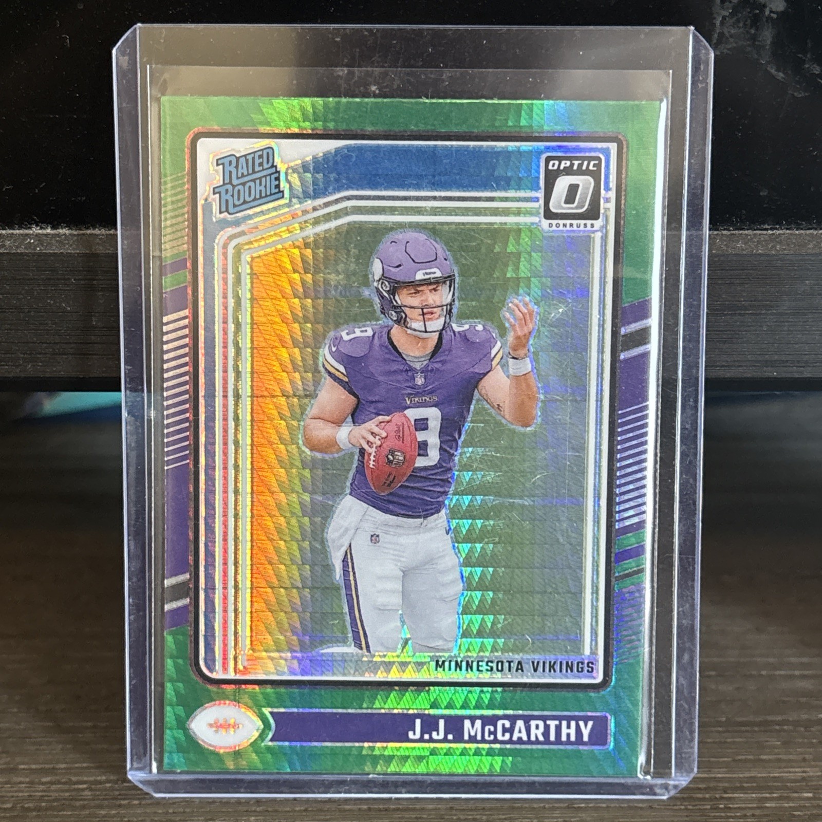 2024 Donruss Optic #235 J.J. McCarthy Green Hyper B16R3C151