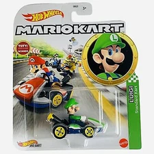 Luigi Standard Kart Hot Wheels Mario Kart Diecast Car