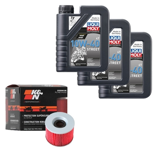 K&N ÖLfilter Set Liqui Moly 10W-40 Street 3L FüR Benelli 654 600 T Bj.1982-image