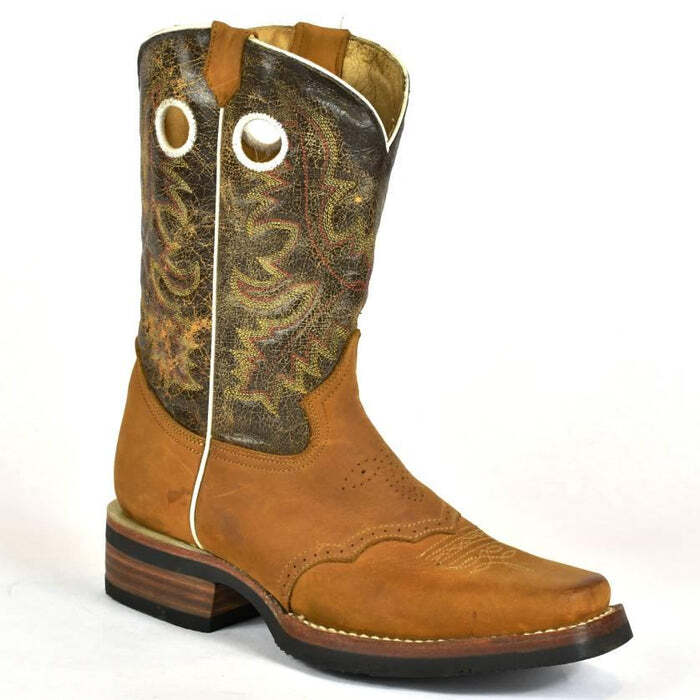Bonanza Tan Leather Square Toe, Rubber Sole Rodeo Boot BA4000T | eBay