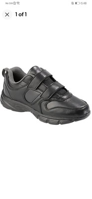 Size 9.5 Mens Dr. Max Black Leather Memory Foam Hook and  display picture 3